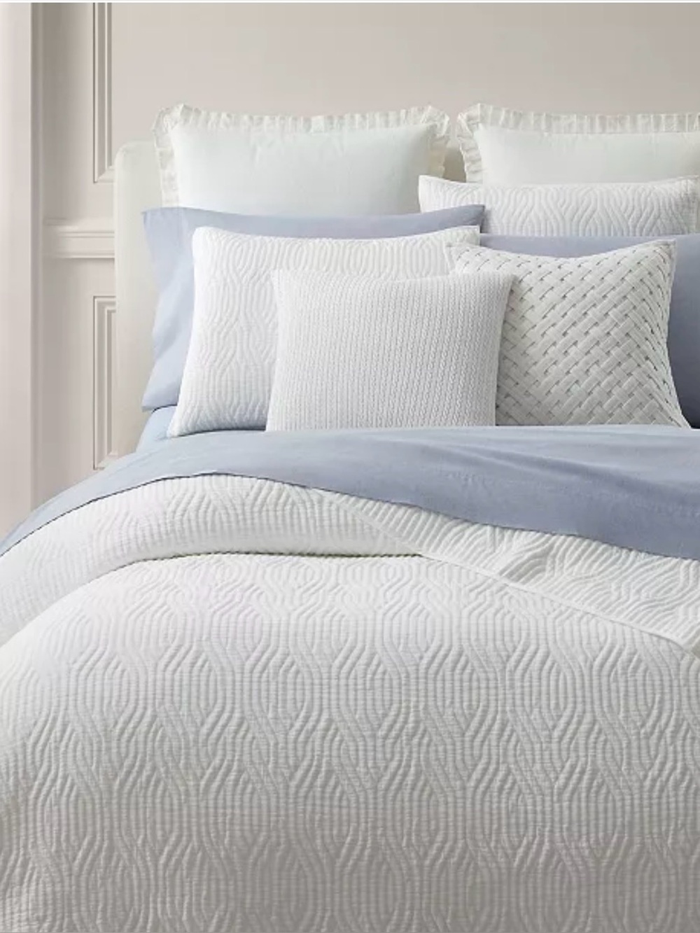 Lauren Ralph Lauren Wiley Cotton Jacquard Reversible Quilt Full/Queen White $220
